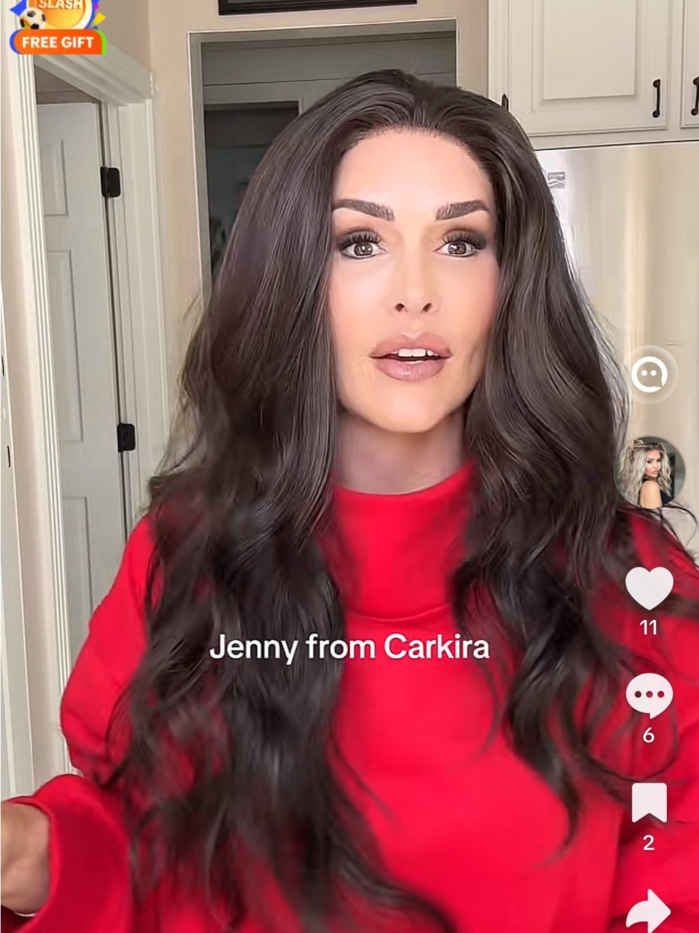Jenny Long Wavy Wig in Dark Brown -